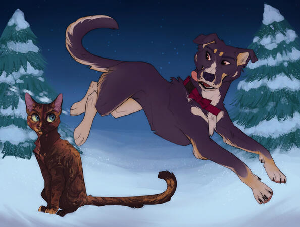 Holiday pet portrait comm.